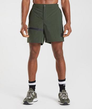 Gymshark Retake Woven 7" Shorts Herr Olivgröna | SE 3494BEX